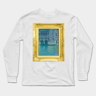 PANTONE MONET -  Gold Frame Palazzo da Mula, Venice (1908) by Claude Monet Long Sleeve T-Shirt